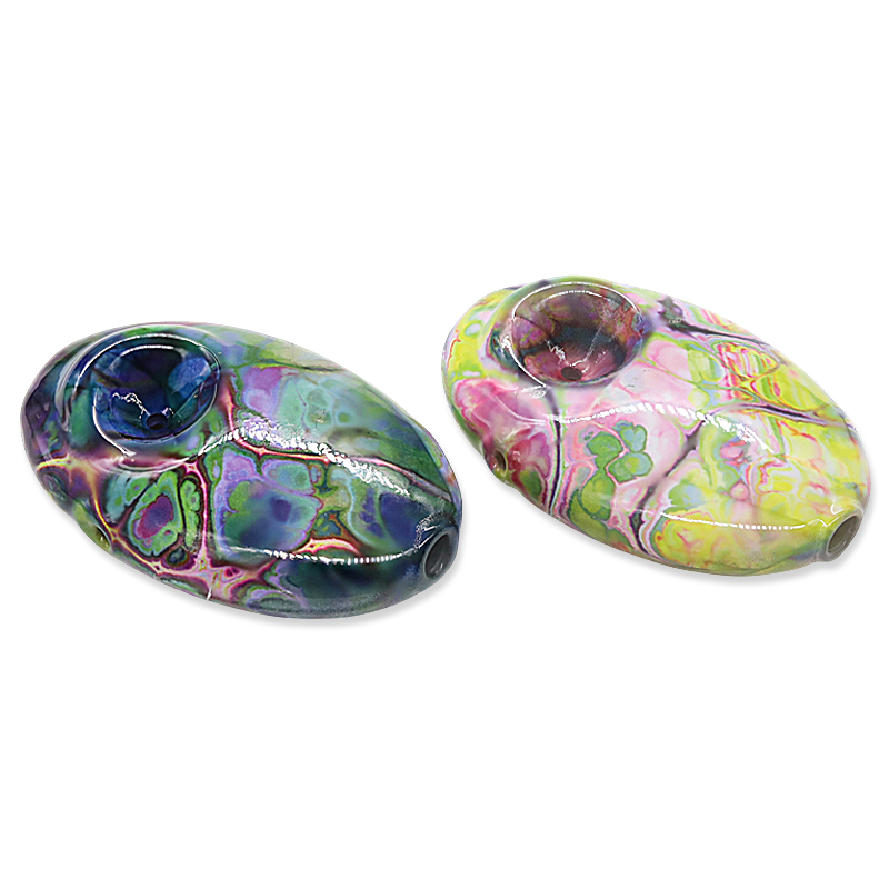 Apex Sea Rock With Marble Printed Design Handpipe (HPD-1156) | 3 inch | Assorted Colors product image